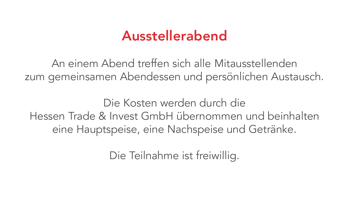 Informationsbild zum Ausstellerabend